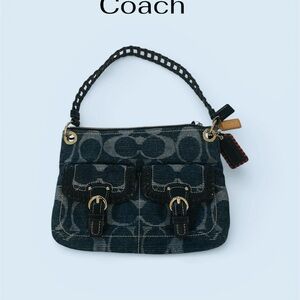 NWOT Coach Dark Blue Denim Shoulder Bag